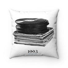 Load image into Gallery viewer, Turntable &amp; stack of wax..&quot;limited print&quot; Fresh ass !!Faux Suede Square Pillow