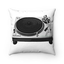 Load image into Gallery viewer, Turntable &amp; stack of wax..&quot;limited print&quot; Fresh ass !!Faux Suede Square Pillow